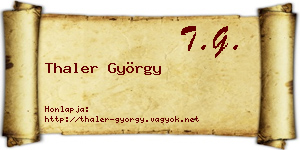 Thaler György névjegykártya