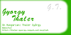 gyorgy thaler business card