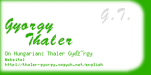 gyorgy thaler business card